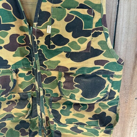 Vintage SAFTBAK Camouflage HUNTING VEST Removable Game Pocket M - Picture 2 of 7